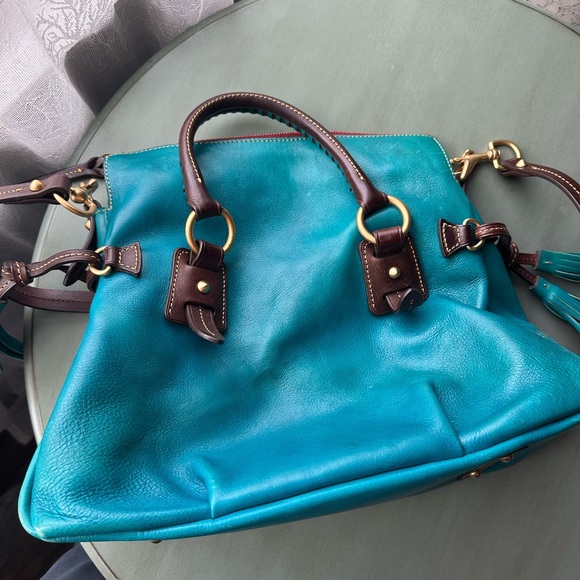 Dooney & Bourke Turquoise Leather Shoulder Bag - Picture 4 of 9
